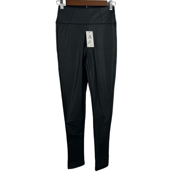 𝅺az, FAUX‎ LEATHER BLACK LEGGINGS, NEW WITH TAGS - Picture 1 of 7